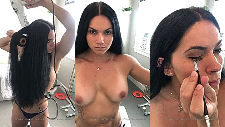 naughtyscottish onlyfans model Aspen Rae jiggles her huge tits in the bathroom and….