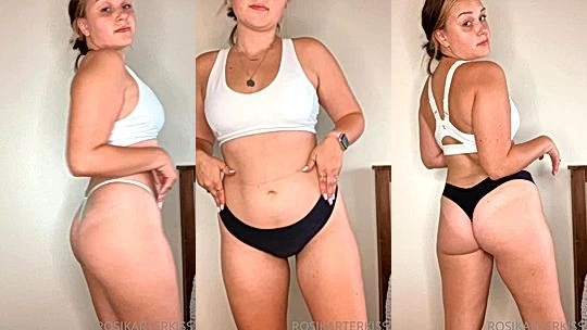 matured sexy babe Rosikarterkiss shake her big fat sexy ass on camera, onlyfans model