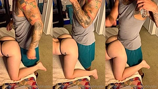 horny bitch Bbystar jiggle her big ass on huge cock on bed onlyfans leak video