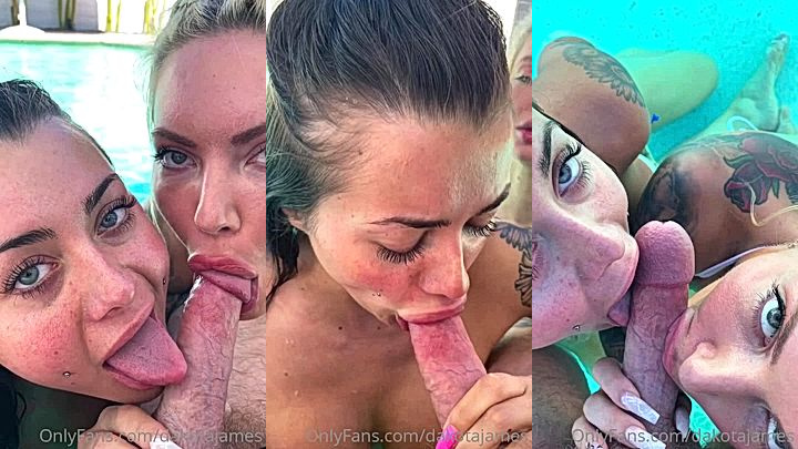 american onlyfans models Viking Barbie sucks big cock hard till he cums in the pool