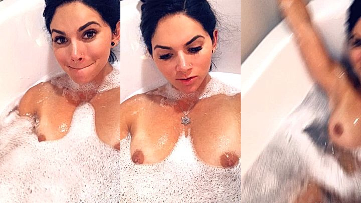 hot naughty model Aspen Rae having a soapy bath in the jauzzi, leaked video