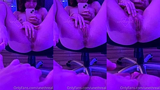 sexy hot wild naughty bad bitch Unethreal gently rub her wet pussy and moan slowlyon video