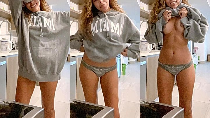 naughty onlyfans model Camila Elle lift up her sweater and shows her big tits