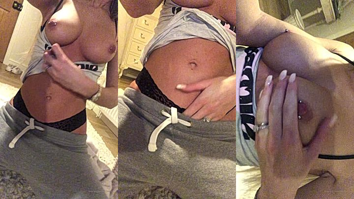 onlyfans naughty model Frances Bentley rubs her big tits in lingerie