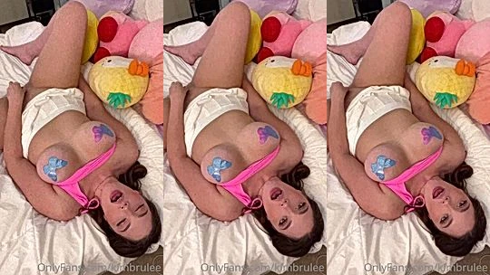bad girl Kimbrulee shows off her big tits on bed leaked onlyfans video