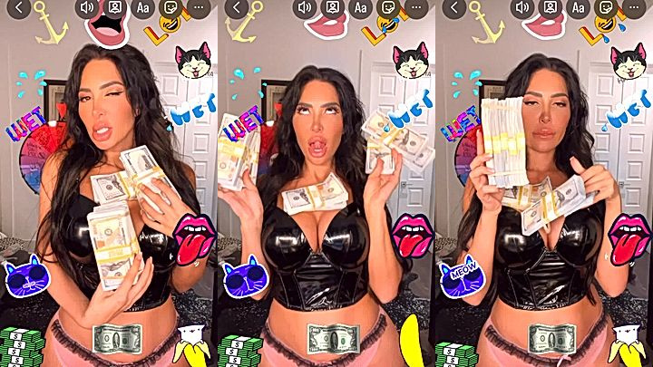 sexy naughty babe Farrah Abraham teases hard in lingerie with dollar bills