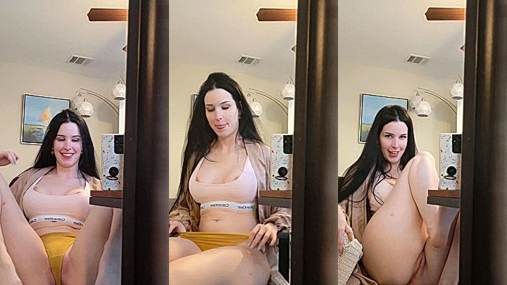 leaked onlyfans model Aella girl spread her juicy pussy on cam front of mirror and wants your head in between leaked onlyfans video