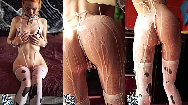 naughty emo babe Little_emo_kitten pour milk all over her hot body, leaked teasing video