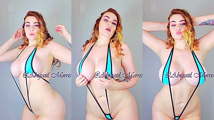 naughty freakushow of her soft big boobs in her sexy swim wear