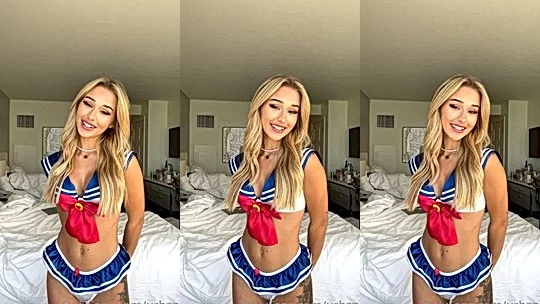 naughty sexy doll Babybellllzzzz dressed up as a highschool student showin goff her nice sexy body, leaked video