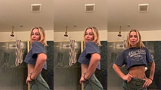 wild naughty big sexy hot model Babybellllzzzz raise her top showing off her sexy body on cam, leaked teasing video