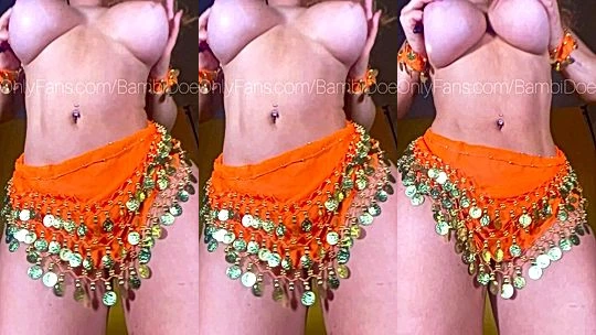 naughty onlyfans model Bambi Doe take of her lingerie and fondles her tits