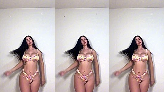 watch sexy hot model Devon Jenelle rusn her hands all over her hot body in bikini, teasing video