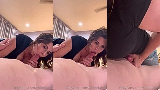 hot girl Chloe Lamb gently suck cock till she choke on bed onlyfans leak porn