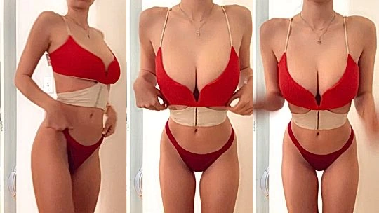 wild american girl  Sophie Mudd stands in red undies and shows off her sexy body for the cam, leaked onlyfans