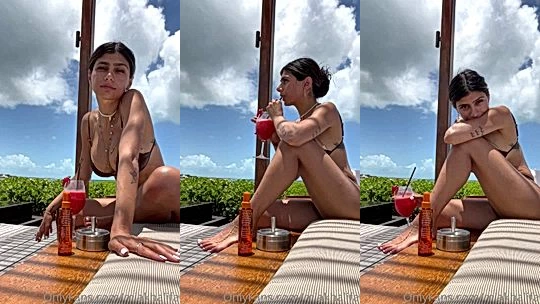 dirty hot sexy doll Mia Khalifa walk around in her sexy bikini reveling her sxy soft body