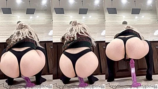 blond naughty onlyfans model Bigtittygothegg rides on a dildo till she cums