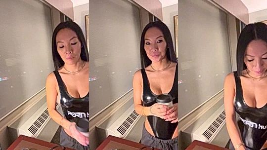 busty chick Asa Akira plays with her huge tits and bends over to flaunt her sexy ass for the cam, leaked onlyfans