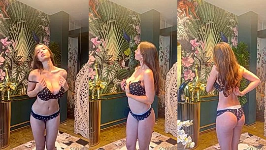 naughty hot big boobs babe Sophie Mudd play with her tits and plump body