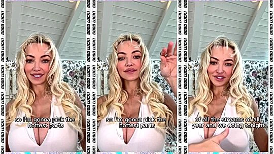 naughty sexy blondee Lindsey Pelas stares at you with those seductive eyes