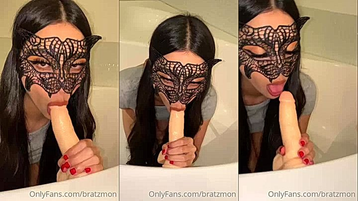 sexy latina Valentina Olivas learning how to give blowjob with her plastic onlyfans