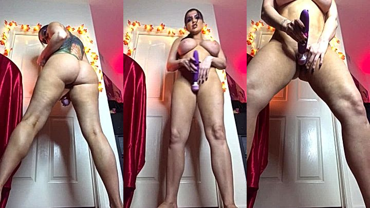 busty babe Romi Rain standing tall and rubbing her coochie in this video
