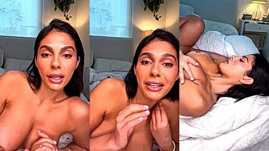 slutty onlyfans model Amanda Trivizas shows her big tits with her bitch in lingerie