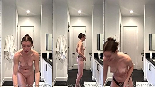 dirty sexy hot model Erin Gilfoy teases you in the bathroom before she goe so bed