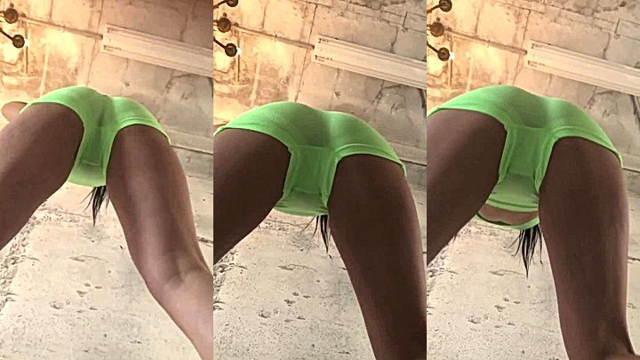 freaky doll Eri Kitami twerks her sexy ass for the cam in green panties, onlyfans leak