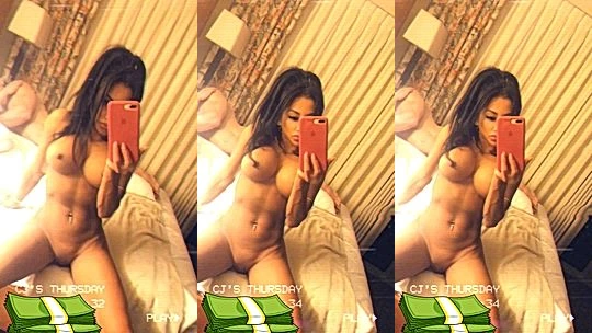 curvy sexy wild baddie CJ Miles play with her big boobs in her hotel room