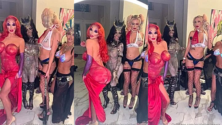 sexy milf Nicolette Shea in a costune party with her hot friends onlyfans