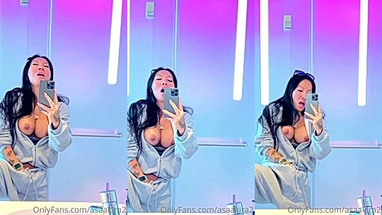 cute doll Asa Akira show off her sexy boobs, onlyfans leaked video