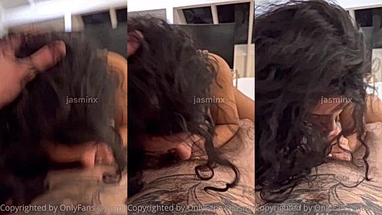 stunning bitch  Jasminx caught fingering herself and face fucked till cumshot leaked onlyfans porn