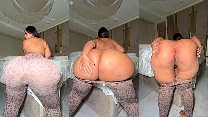 sexy diva  Graciebon undresses in the bedroom and flaunts her sexy wide ass cheeks for the cam