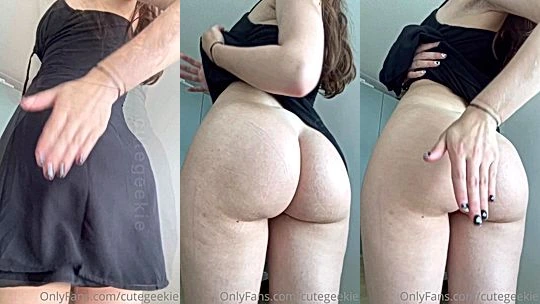 busty goddess CuteGeekie shows off her big ass on camera