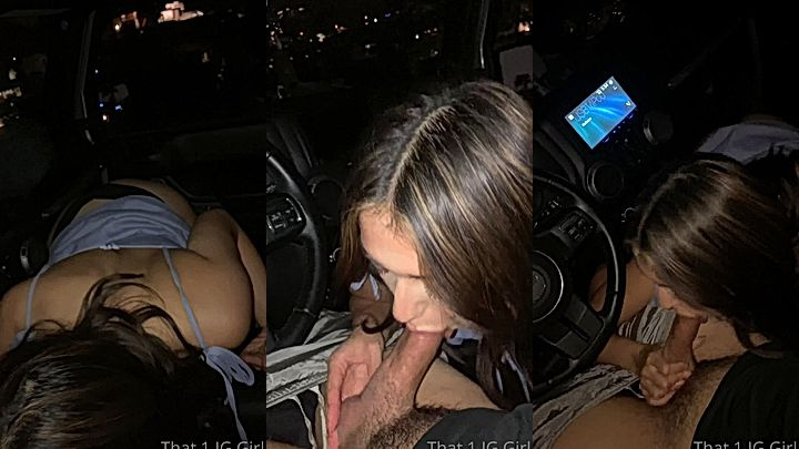 horny girl That1iggirl face fucked hard in car onlyfans leak porn
