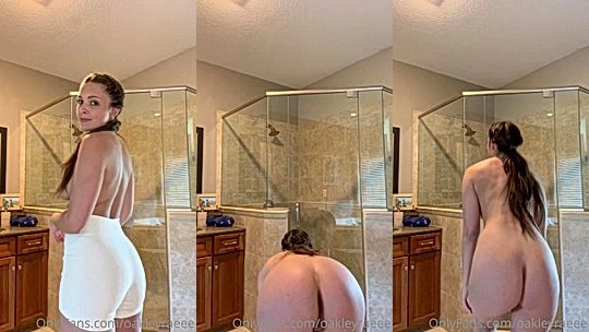 pretty Oakley Rae gets naked and play with her hot sexy body in the bathroom