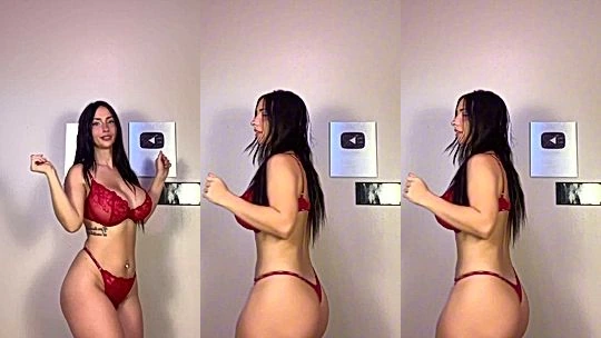 busty slut  Devon Jenelle  shows off her sexy body in red bikin while standing in front of the cam, leaked onlyfans
