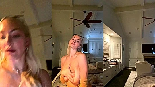 nasty babe Lindsey Pelas smooching her big tits and moan soft till her pussy leak leaked onlyfans video