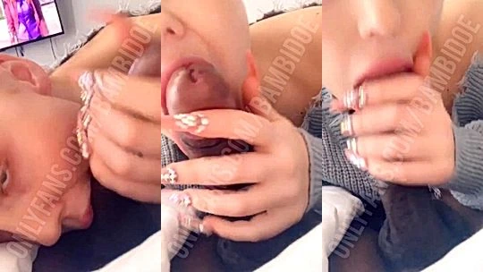 bad Bambi Doe takes full control of cock in her mouth till cumshot onlyfans leak porn