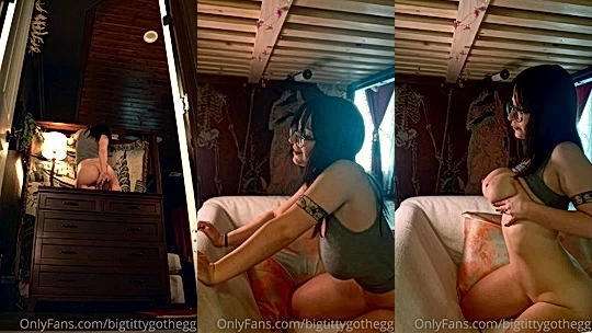 big boobs milf slut Bigtittygothegg loves playing with her boobs and masturbating onlyfans leak porn video