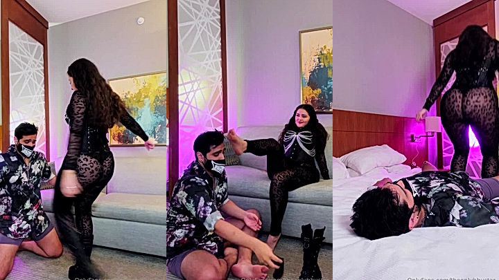 sexy black dress babe Bbystar with her pet boyfriend onlyfans