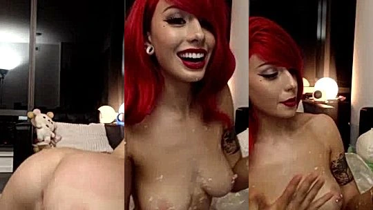 wild red head Elise Laurenne seduce naked on cam till she drip onlyfans leak video