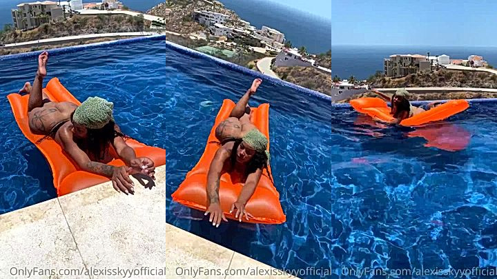naughty onlyfans slut Alexis sky laying on my stomach just for you to stare at my gorgeous ass in the pool