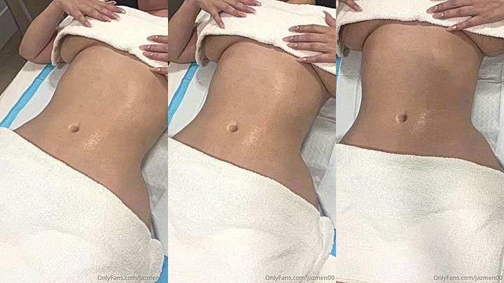 Jazmen Jafar lays down before getting a massage