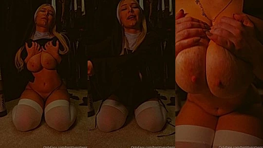 huge tits milf nun Bigtittygothegg masturbating in the dark