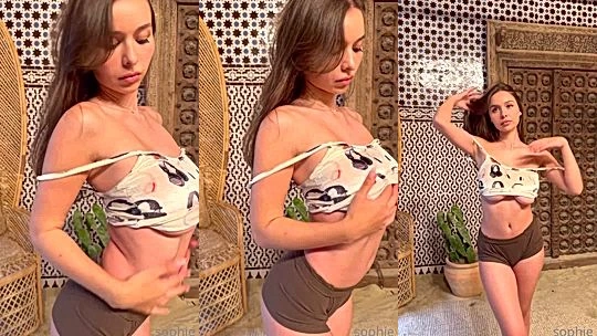 naughty girl  Sophie Mudd loves to flaunt her sexy body for the cam in the sun, private video