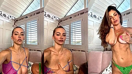 bad girl Lindsey Pelas with her girlfriend enjoy exploring there big tits on couch onlyfans leak video