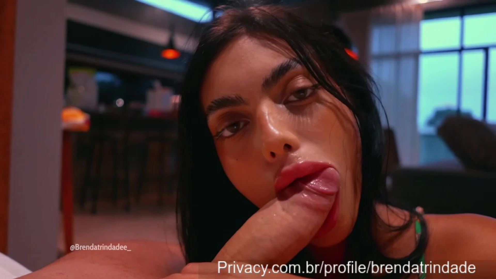 stunning babe Brenda Trindade sloppy suck cock till she choke leaked onlyfans porn