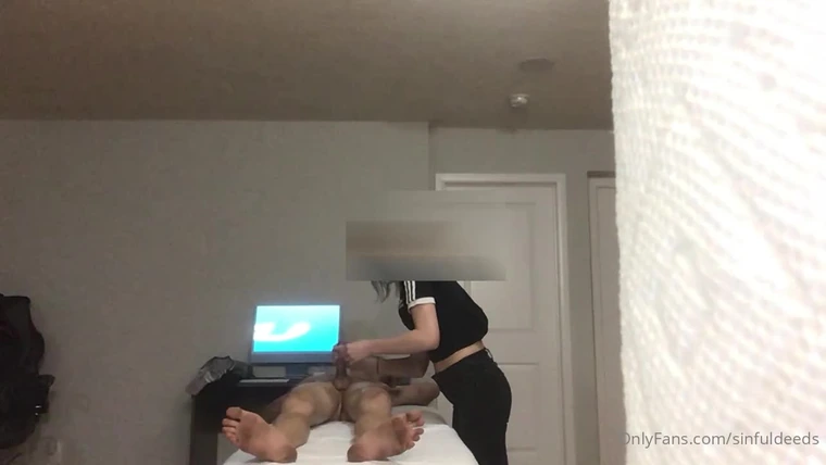 horny client wants his big breast Sinfuldeeds massage therapist to suck his big cock